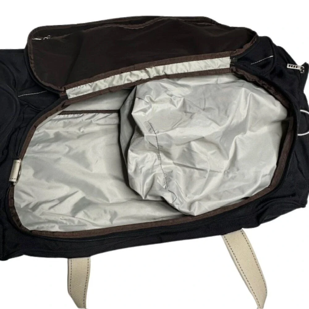 Lands' End Weekender‎ Black and Cream Canvas Travel Bag